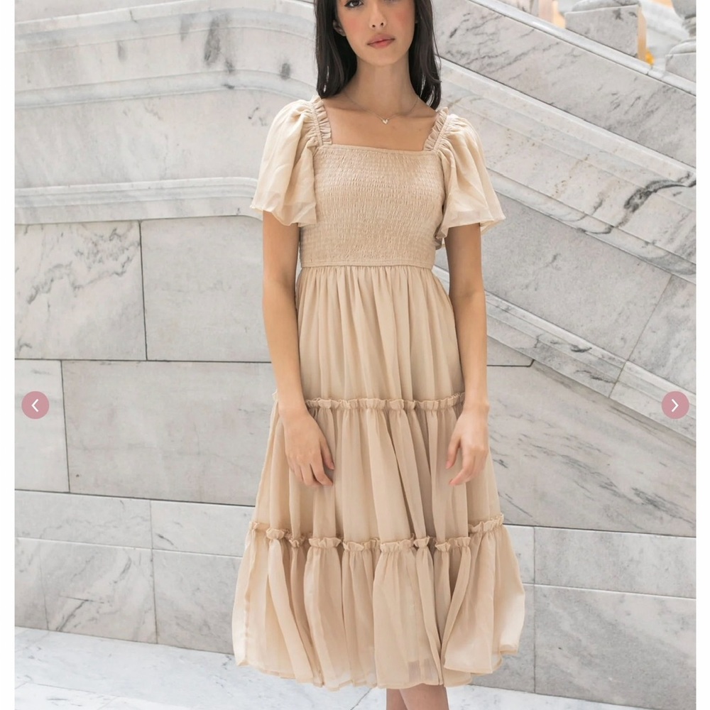Beige Ivy City Co Bridesmaid Dress